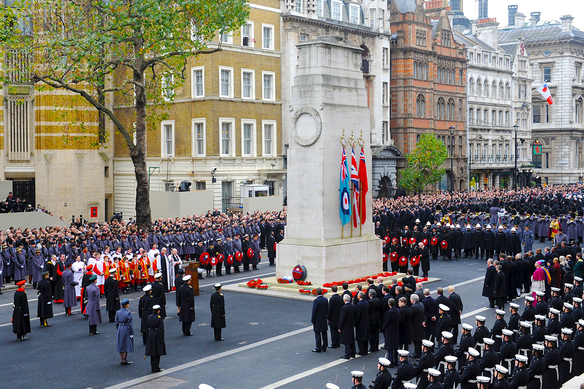 Remembrance Sunday service at the Cenotaph.